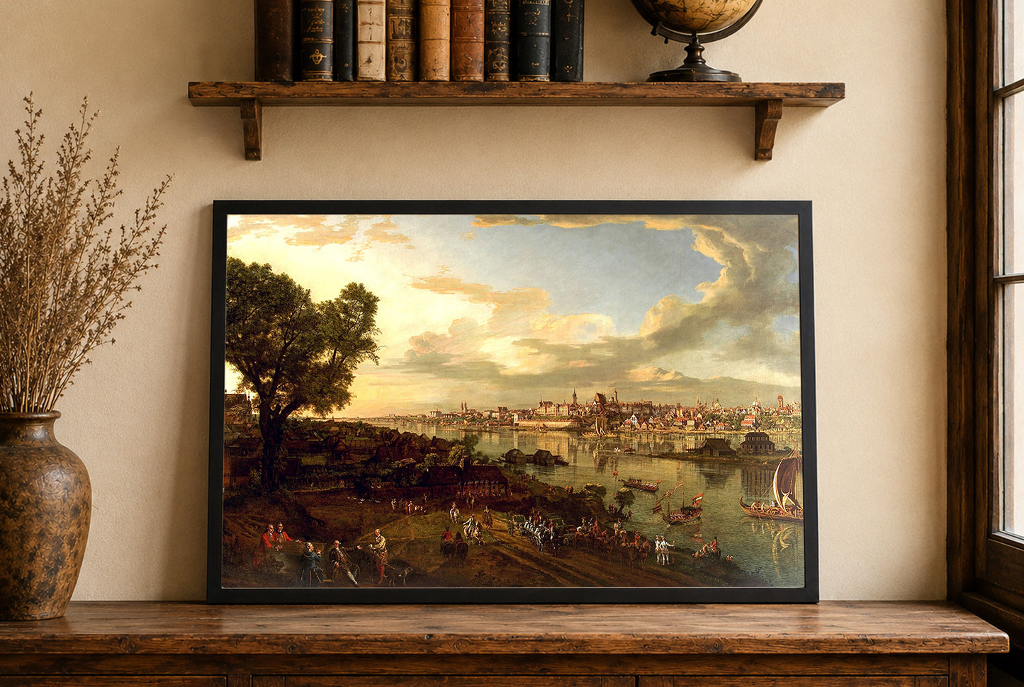Poster Bellotto Veduta di Varsavia da Praga - Arte Vintage del Paesaggio Urbano di Varsavia
