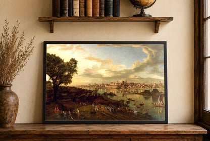 Poster Bellotto Veduta di Varsavia da Praga - Arte Vintage del Paesaggio Urbano di Varsavia