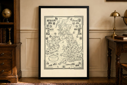Îles Britanniques 1935 - Ernest Dudley Chase - Affiche Carte Illustrée