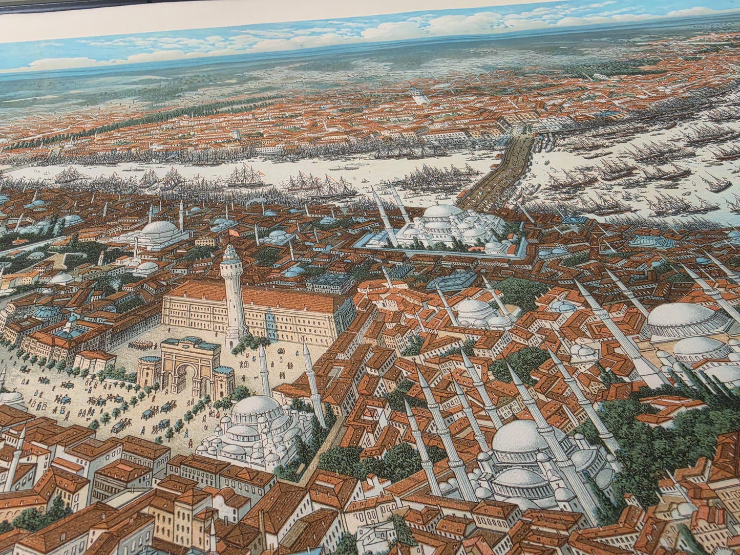 Constantinople 1896 - Peinture vintage de la capitale ottomane