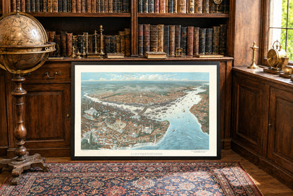 Constantinople 1896 - Peinture vintage de la capitale ottomane
