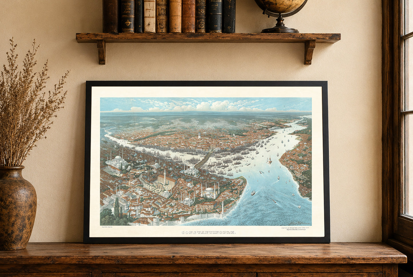 Constantinople 1896 - Peinture vintage de la capitale ottomane