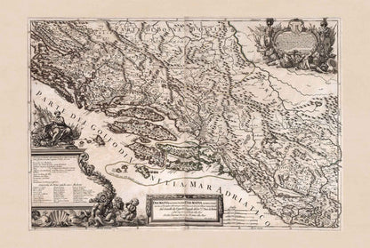 Dalmatia Coast Map Poster (1689) – Vintage Adriatic Sea Wall Art