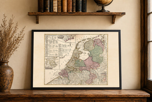 République néerlandaise 1740 - Carte historique des Pays-Bas