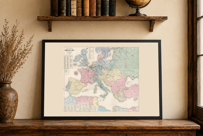 Europe 1863 - Carte historique de l'Europe du XIXe siècle