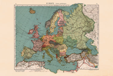 Europe 1921 - Post-World War I Historical Map