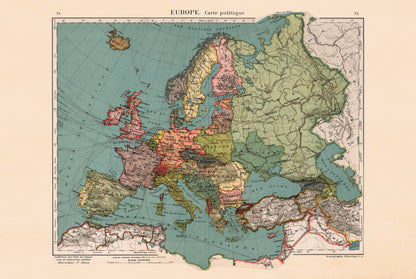 Europe 1921 - Carte historique de l'après-Première Guerre mondiale