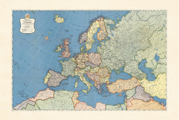 Europe 1957 - Carte historique de l'Europe de la Guerre Froide