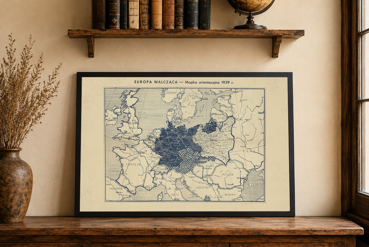 L’Europe en Guerre 1939 - Seconde Guerre Mondiale - Antoni Gołębniak - Affiche Carte