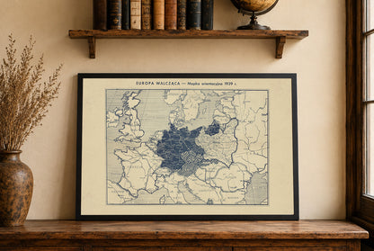 L’Europe en Guerre 1939 - Seconde Guerre Mondiale - Antoni Gołębniak - Affiche Carte