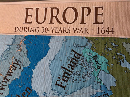 Europa w 1644 - Plakat z Mapą Wojny Trzydziestoletniej