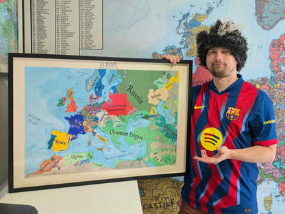Europa w 1644 - Plakat z Mapą Wojny Trzydziestoletniej
