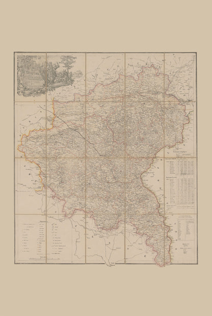 Poster Carte du Grand-Duché de Poznań (1843) - Carte Historique Vintage de la Grande-Pologne
