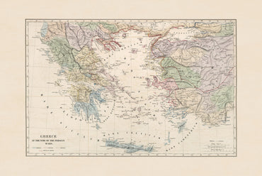 Taille Comparative des Lacs et des Îles 1855 - G.W. Colton - Affiche Carte Historique