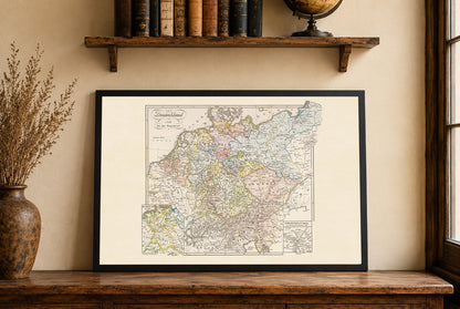 Historical Germany Map Poster (1792) - Vintage Holy Roman Empire Wall Art