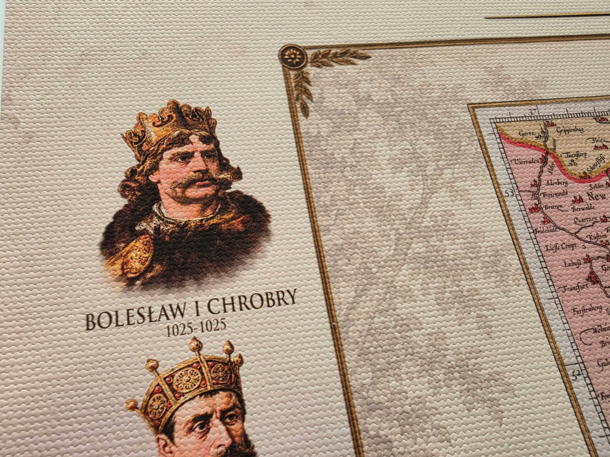 Histoire de la Pologne – Collection de 3 Cartes Historiques & Souverains Polonais – Affiche