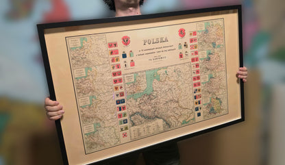 Póster Mapa de la Historia de Polonia - 10 Mapas Históricos desde Mieszko I hasta el Ducado de Varsovia