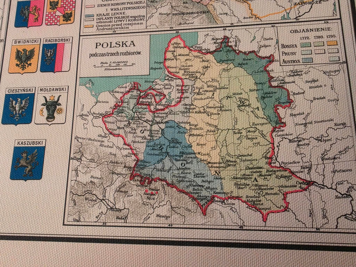 Póster Mapa de la Historia de Polonia - 10 Mapas Históricos desde Mieszko I hasta el Ducado de Varsovia