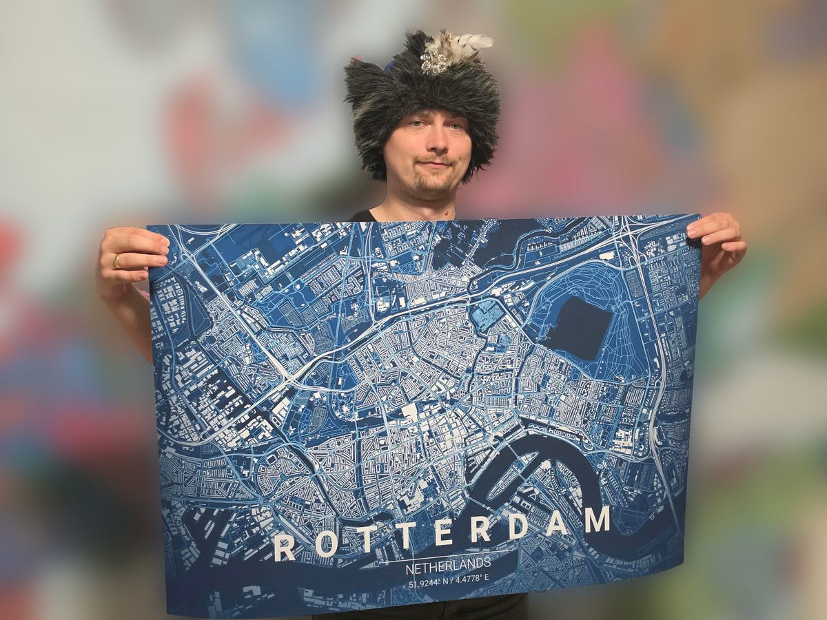Obtenez votre carte Blueprint personnalisée - Art mural moderne des rues de votre ville