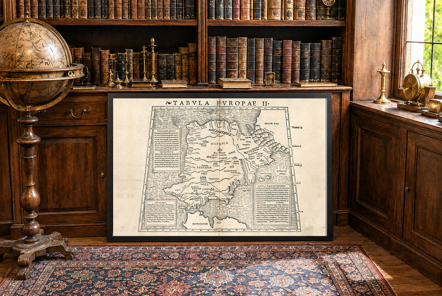 Péninsule Ibérique 1540 – Carte historique de l'Espagne, de l'Aragon et du Portugal