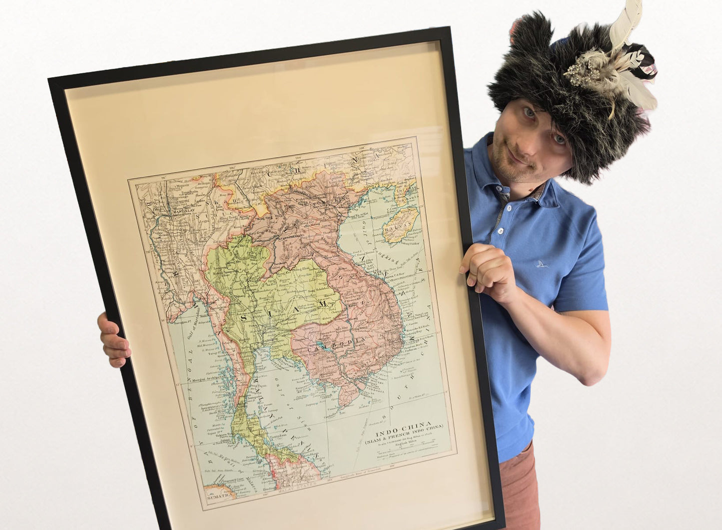 Indo-China Poster (1926) – Vintage Siam & French Indochina Colonial Map