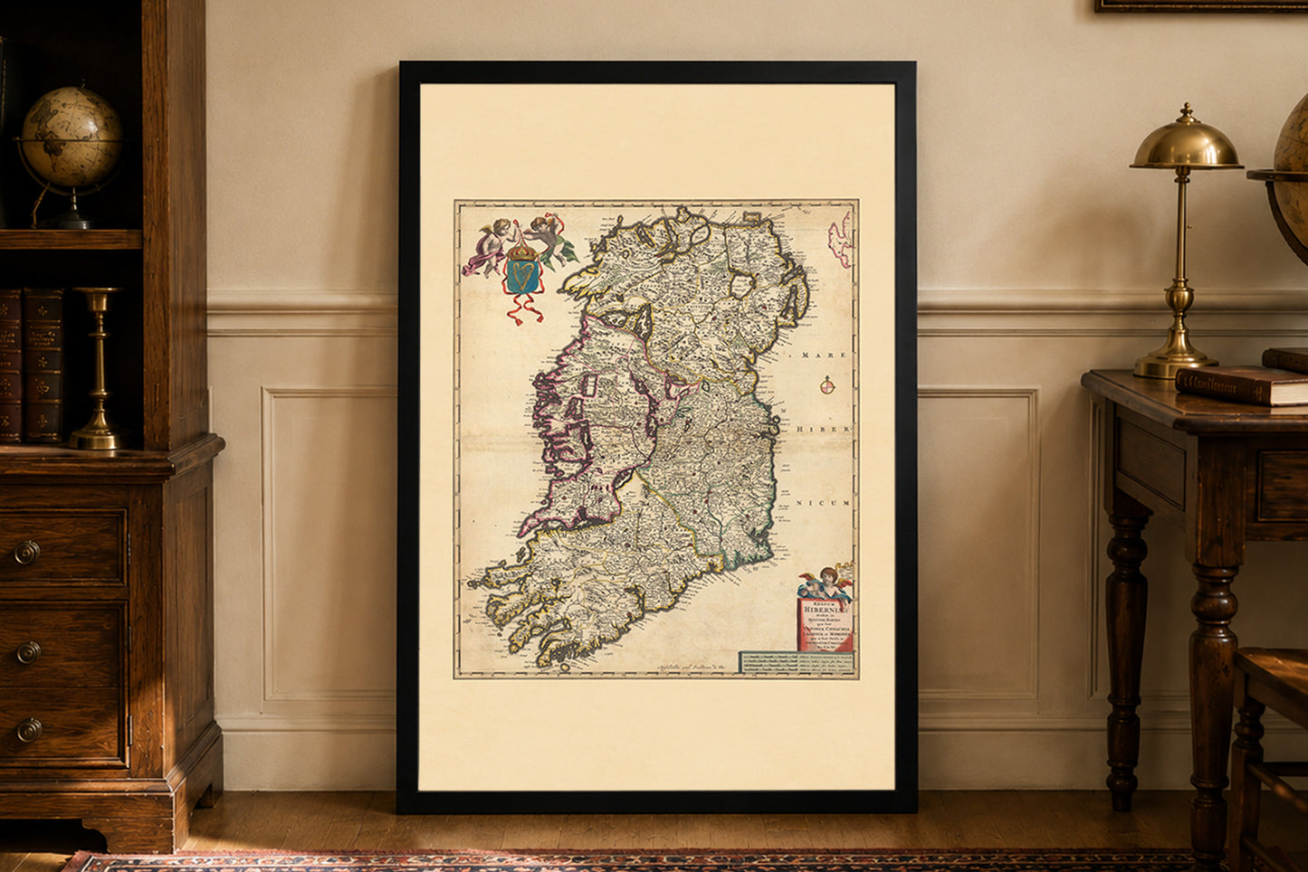 Poster Mappa dell'Irlanda (1690) - Arte Murale Vintage del Regno d'Irlanda