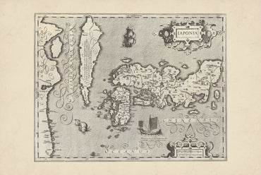 Japon & Corée 1607 - Iaponia - Mercator & Hondius - Affiche Carte Historique