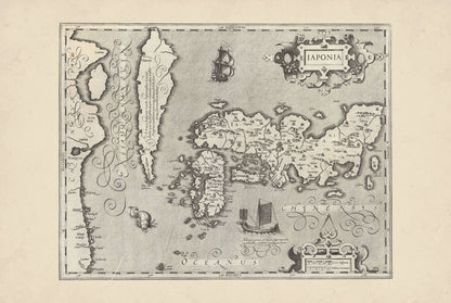 Japon & Corée 1607 - Iaponia - Mercator & Hondius - Affiche Carte Historique