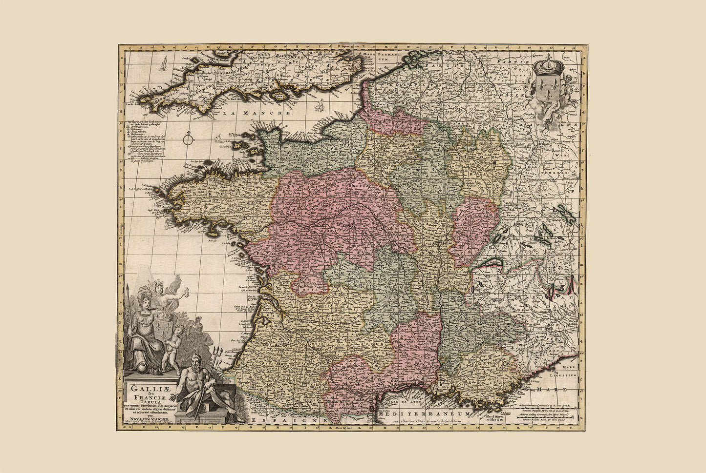 Regno di Francia 1740 – Mappa storica del XVIII secolo