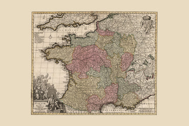 Kingdom of France 1740 – 18th Century Historical Map