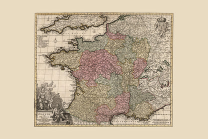 Regno di Francia 1740 – Mappa storica del XVIII secolo