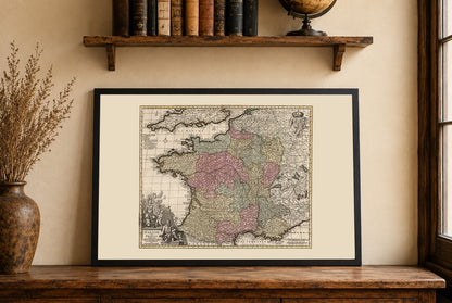 Regno di Francia 1740 – Mappa storica del XVIII secolo
