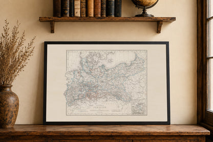 Poster Carte du Royaume de Prusse (1871) - Carte Ancienne des États de l'Allemagne du Nord
