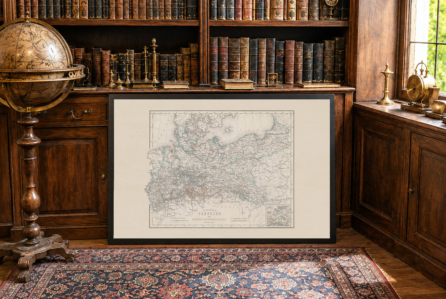 Poster Carte du Royaume de Prusse (1871) - Carte Ancienne des États de l'Allemagne du Nord