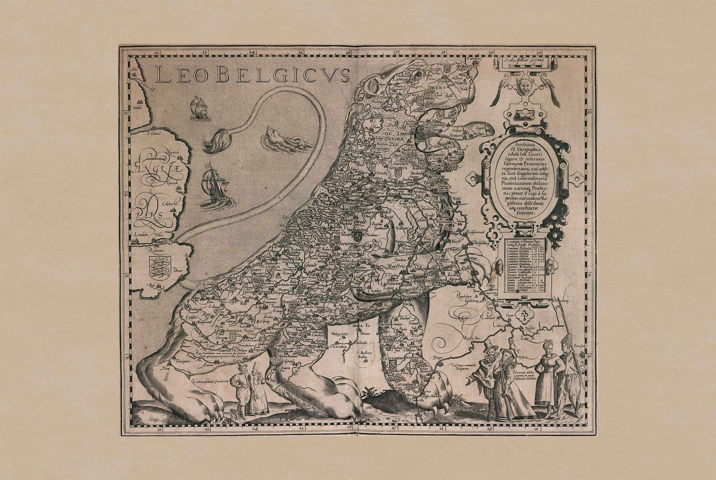Leo Belgicus Map Poster (1617) - Netherlands & Belgium Wall Art