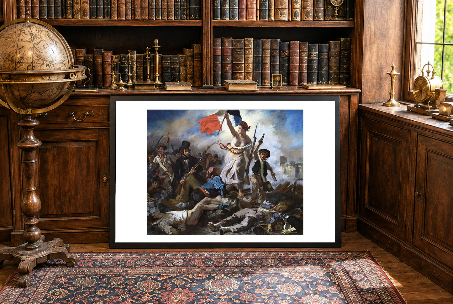 Plakat Wolność wiodąca lud na barykady - Eugène Delacroix Vintage Dekoracja Ścienna