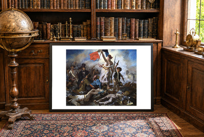 Plakat Wolność wiodąca lud na barykady - Eugène Delacroix Vintage Dekoracja Ścienna
