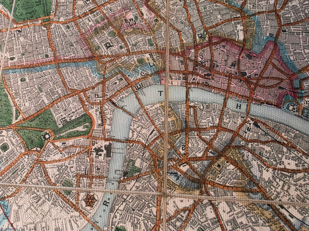 London 1851 - Illustrierte Karte mit wichtigen Sehenswürdigkeiten