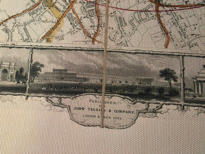 London 1851 - Illustrierte Karte mit wichtigen Sehenswürdigkeiten