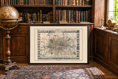 London 1851 - Illustrated Map with Major Landmarks
