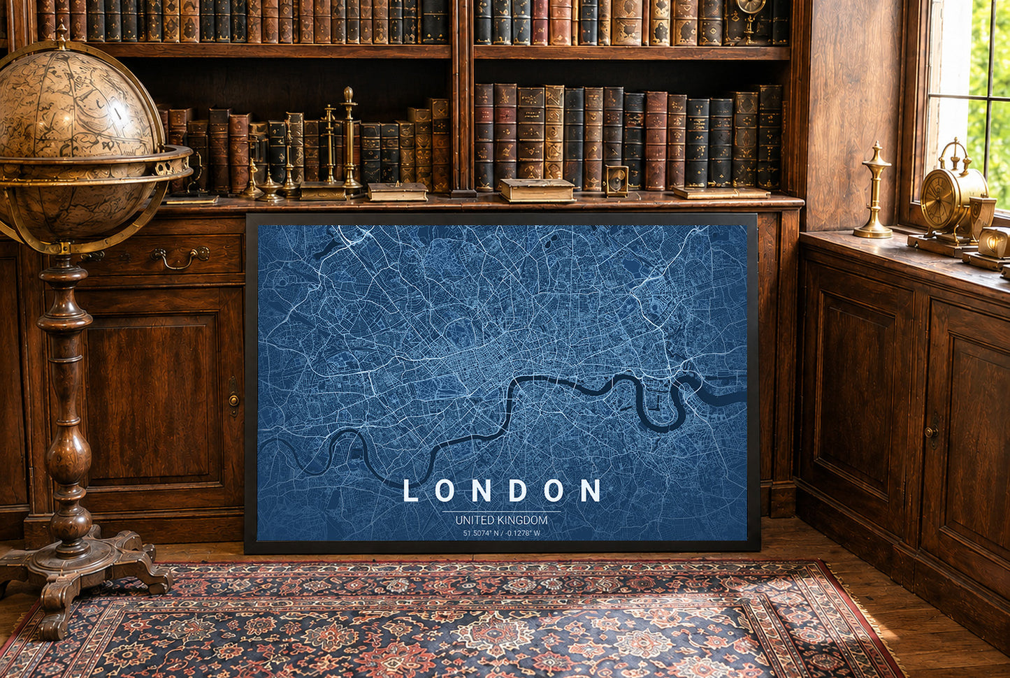 London Blueprint Map - Modern City Street Wall Art