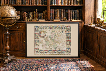Carte de l'Europe 1776 - 24 Scènes Historiques - Jean Baptiste Louis Clouet - Affiche