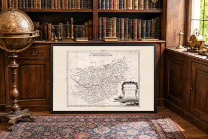 Poster di mappa storica della Masovia, Rawa e Płock – arte da parete della Polonia del XVIII secolo