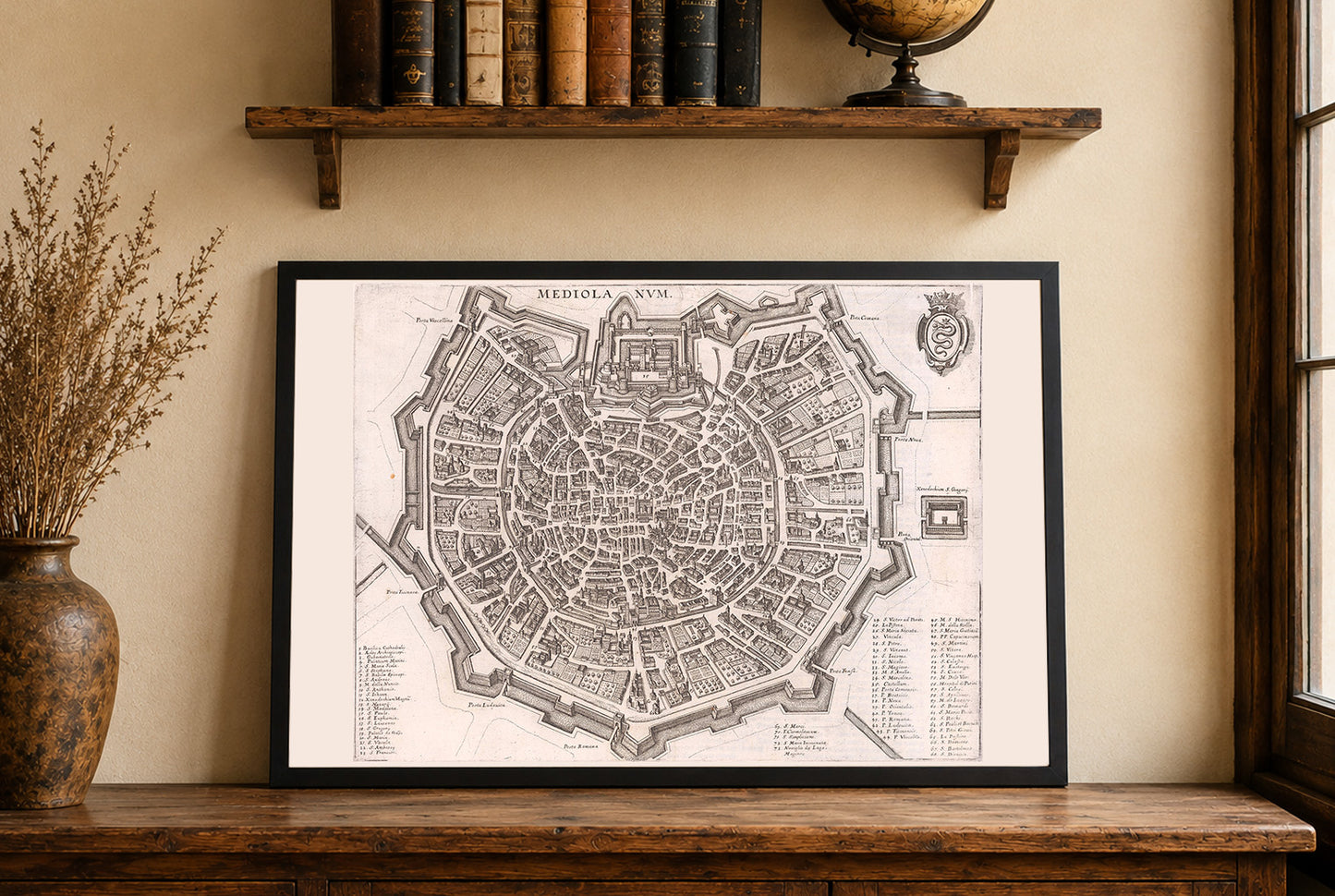 Milan Map Poster - Renaissance City Plan with Star Fortifications