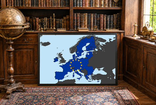 Carte Moderne de l’Union européenne - Poster Décoratif des Frontières des Pays de l’UE pour Décoration Murale