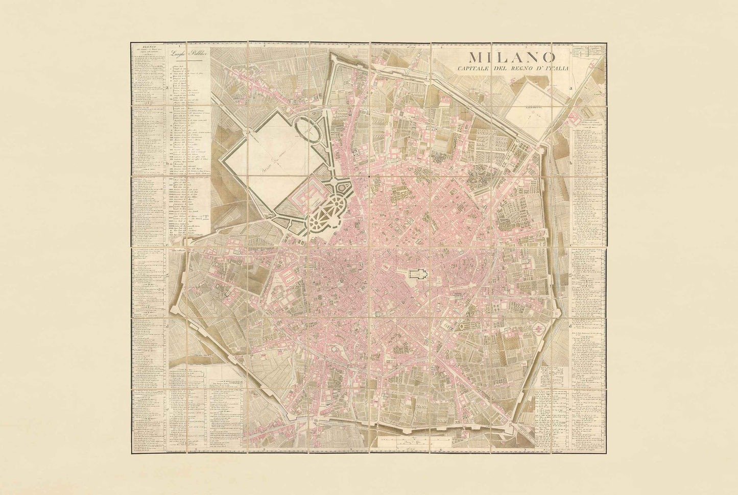 Napoleonic Milan City Map Poster (1807) - Historic Plan of the Kingdom of Italy Capital (Copy)