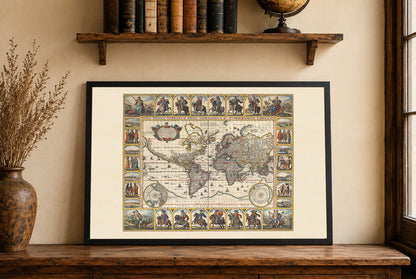 Nova Totius Terrarum Orbis 1652 – Empereurs Romains – Nicolaes Visscher – Affiche Carte Historique du Monde