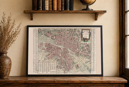 Paris 1778 - Carte Historique de la Capitale Royale Française