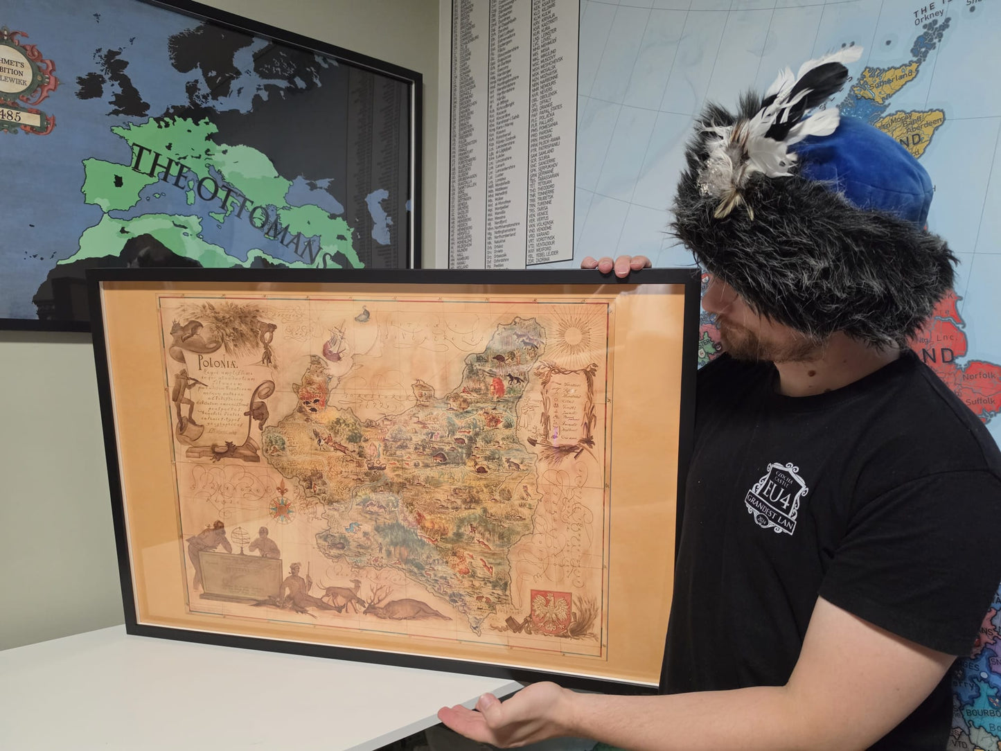 Carte de la Pologne de 1938 - Carte Illustrée « Poloniae » par Tadeusz Lipski & Eliasz Kanarek | Art Mural Vintage de l’Exposition Universelle