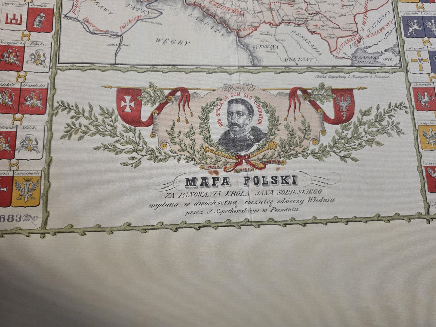Poster Carte de la Pologne sous le Règne de Jan III Sobieski - Décoration Murale Vintage du XVIIe Siècle